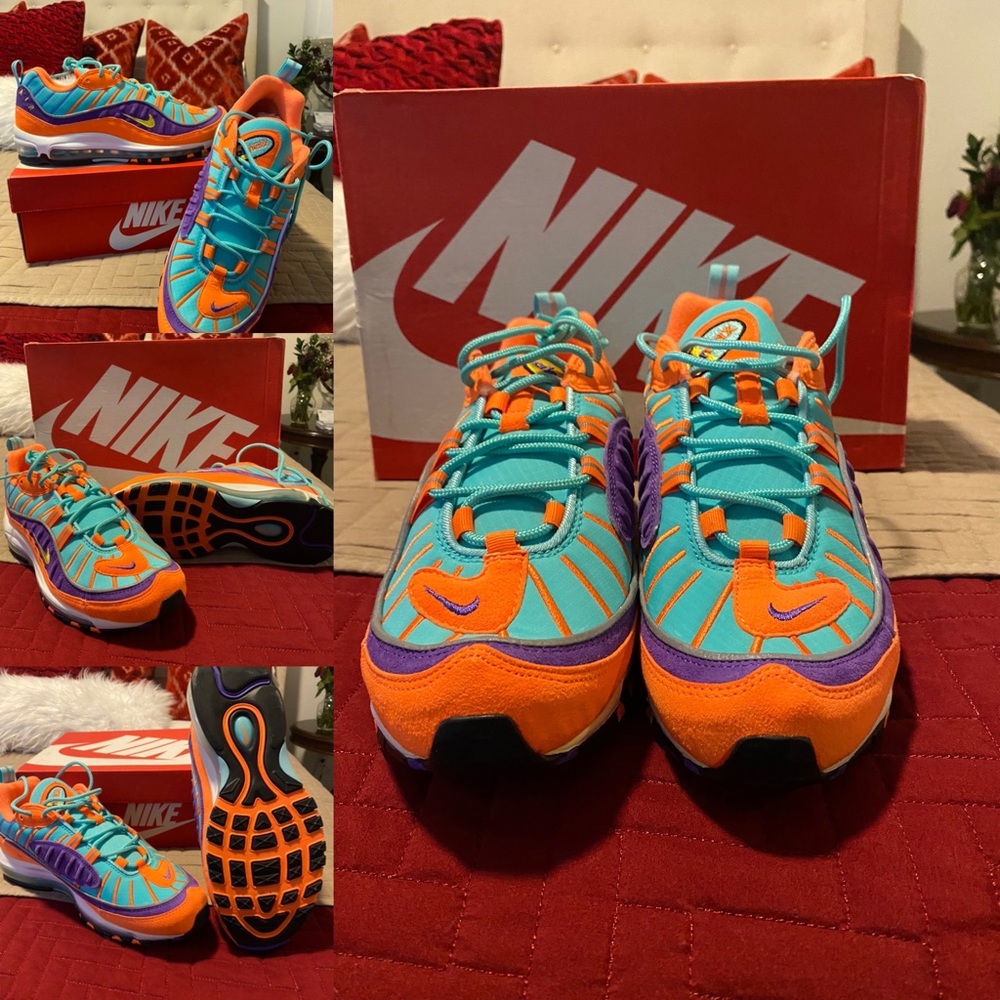 Nike orange shoes can be worn by women or men.